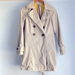 Kakhi 8 Button Trench Coat with Tie